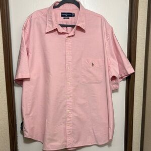 RALPH LAUREN Men's Classic Fit Pink Button Down Shirt 3XB Big 100% Cotton